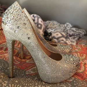 Bedazzled platform heels